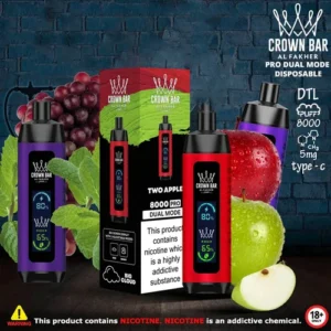 Al Fakher Crown Bar Pro Dual Mode – 8000 Puffs | Disposable Vape (5mg, 16ml, 850mAh)
